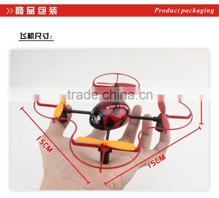 China Manufacture 2.4G 4 CH 4 Axis RC Ladybird RC Quadrocopter UFO with Gyro RC Drone RTF