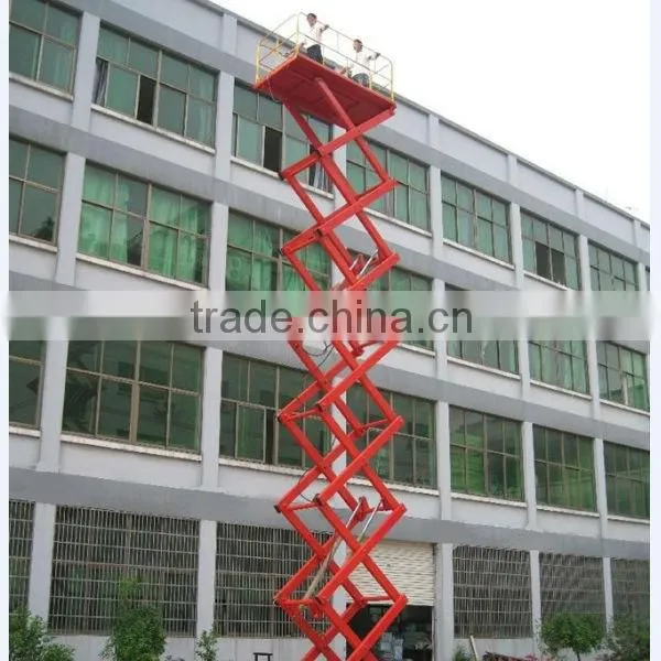 four wheels mobile /battery powered /outdoor scissor lift platform