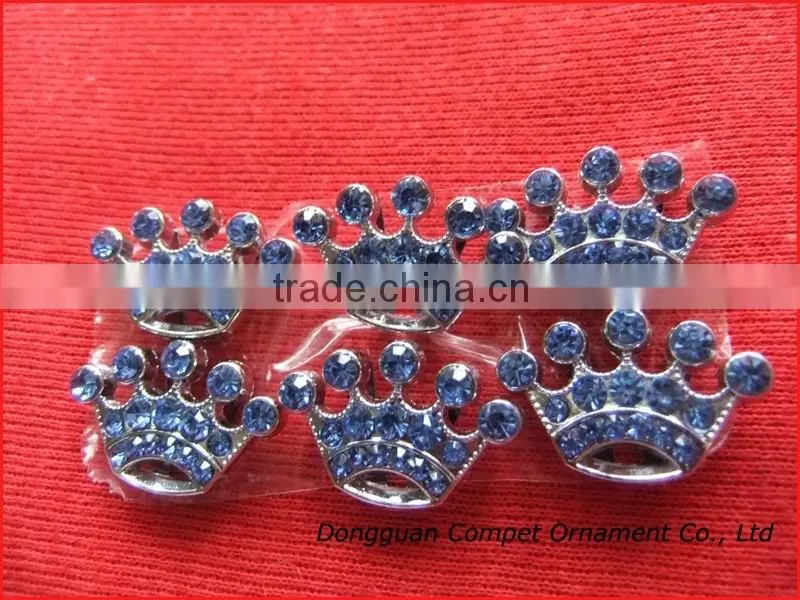 Compet produce 10mm slide charm crown, metal crown, fashion full rhinestone crown