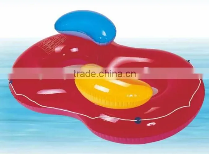 Inflatable double beach chair, floating double chair with back cushion