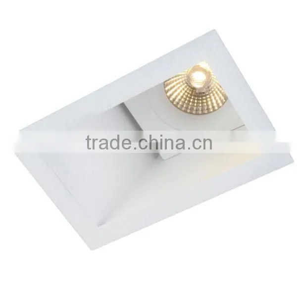 8 W IP rated high quality adjustable dimmable anti-glare rectangular COB downlight