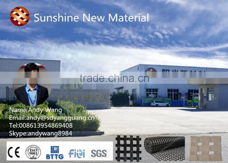Sunshine Uniaxial polyester geogrid used for earth retaining wall