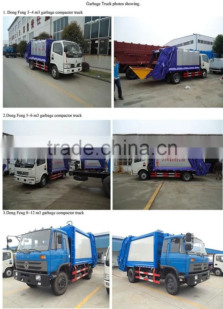hot sale dongfeng garbage truck, garbage refuse compactor truck