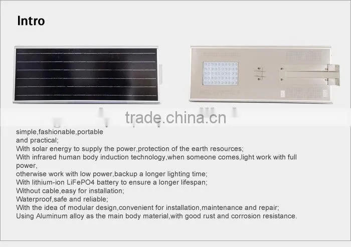 GH-SRL 050 Eco-friendly 50W/60W solar street garden light IP65