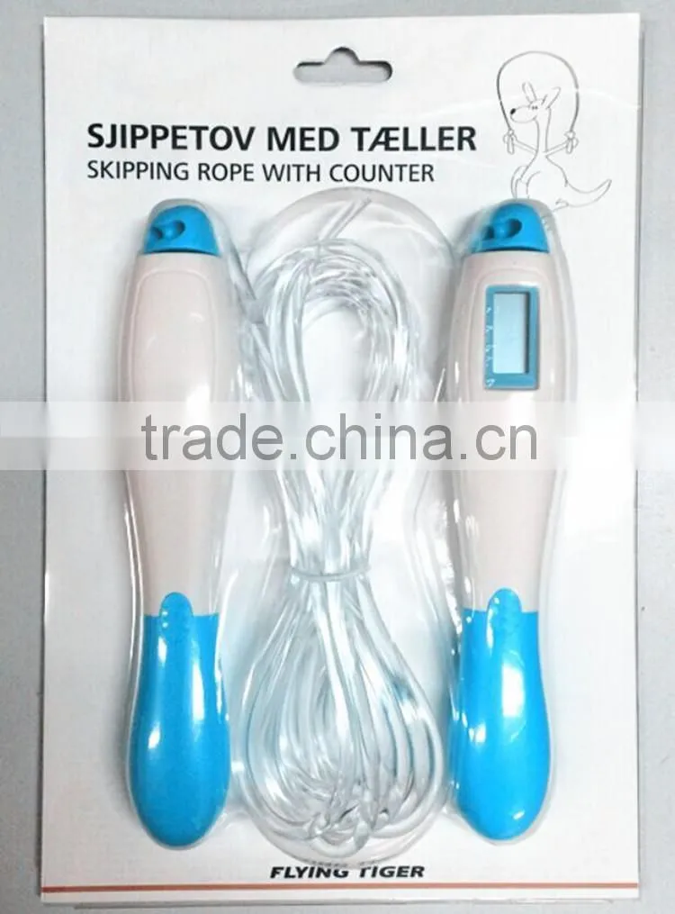 Sport Fitness Accessory PVC Electric Digital Skipping Rope Meter Counter
