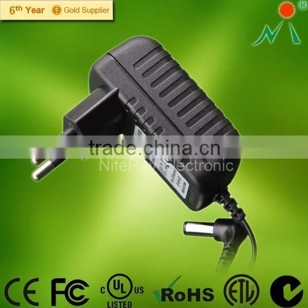US plug AC/DC power supply adapterr with 5V1A 5V2A, 12V1A 12V2A VI efficiency UL FCC RoHS