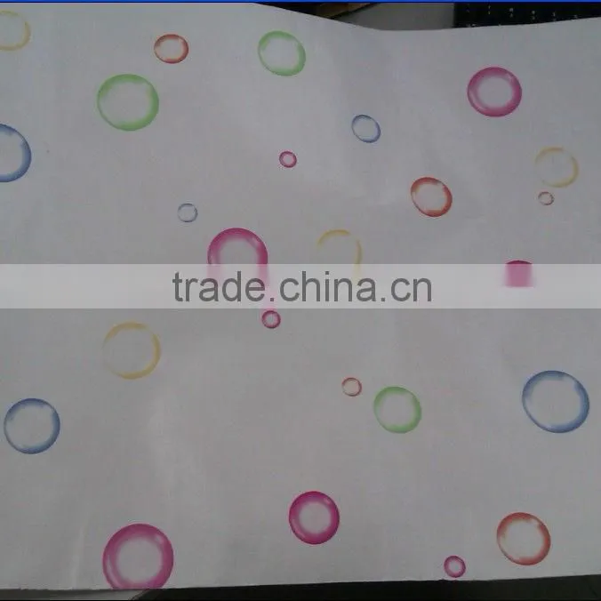 PVC self adhesive white background colorful bubbles decorative wall decals P1310-1