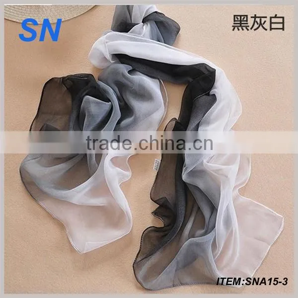 2014 new style silk chiffon scarf plain silk chiffon scarf