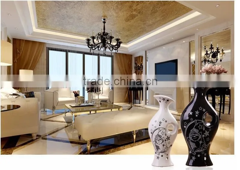 2 pieces set table decoration interior decorative ceramic vase from factory