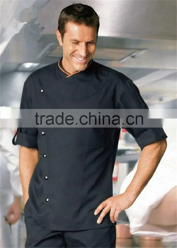 Unisex Men Women Chef Jacket White Black Coats Cook Clothes Food Service Uniform
