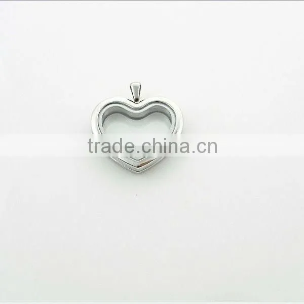 stainless steel glass floating locket charm