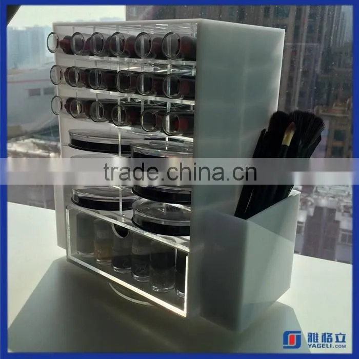 2016 factory directly acrylic spinning lipstick tower / acrylic lipstick stand holder storage