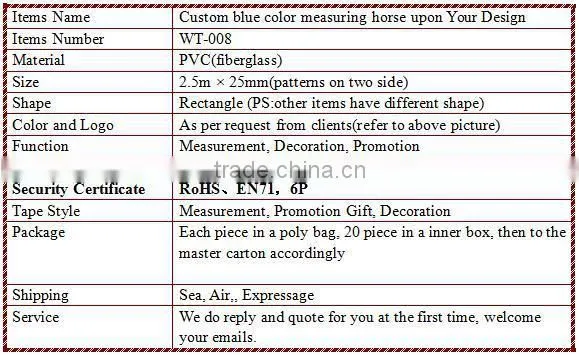 Custom Printed Horse Weight Measuring Tape