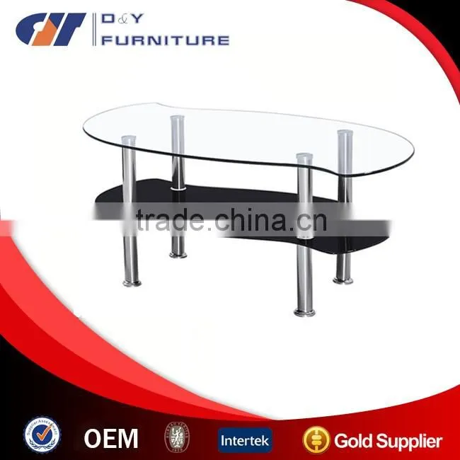Cheap glass top stainless steel coffe tables, glass coffee table