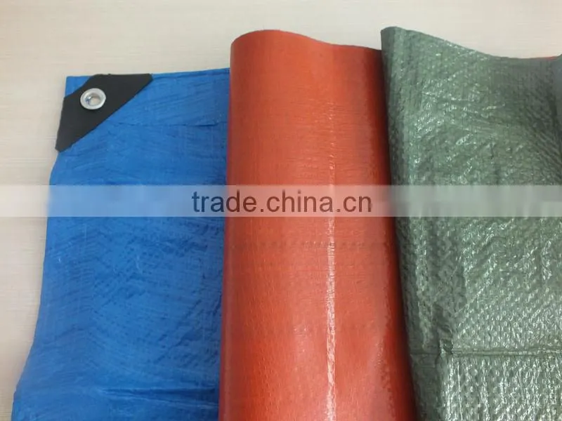 Custom Size Color PP Canvas Tarpaulin Waterproof Plastic Blue Orange Tarpaulins Direct