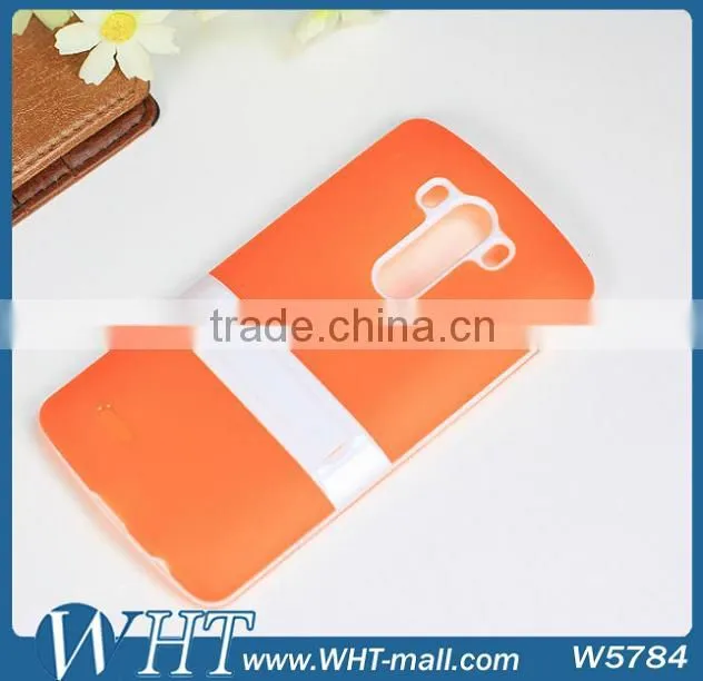 Double Color Design Hybrid Case for LG G3 TPU Cover+ PC Kickstand