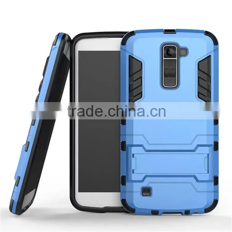 2 in 1 Tough Iron Man Armor Case Cover For LG K10 With Kickstand Case