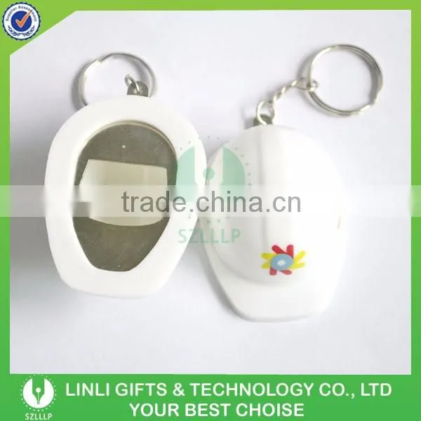 Plastic Safety Helmet Shape Bottle Opener Keychain