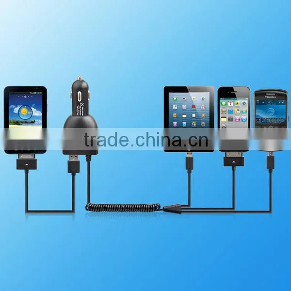New products 2016 innovative Certificate 3 in1 cables usb car Charger