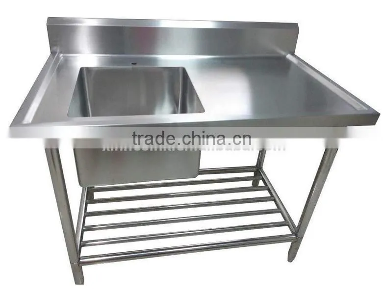 Handmade kitchen stainless steel sink work table