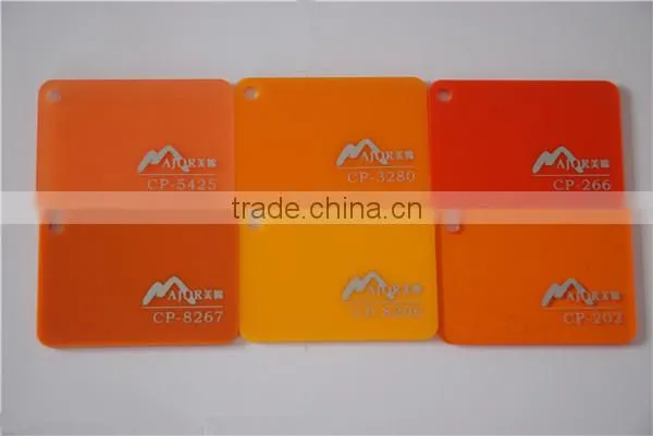 decorative orange color plastic acrylic sheet