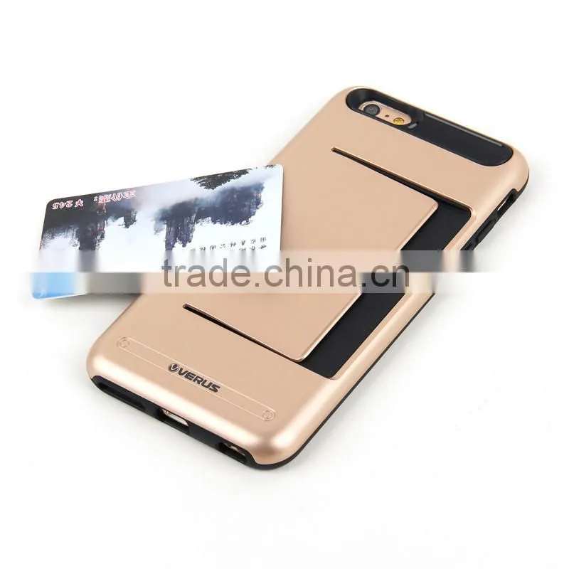 DAMDA Card Clip style mobile accessories for iphone 6 s ,dual layer shock proof phone case