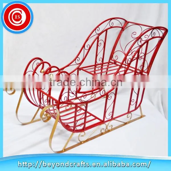 Newest outdoor red metal christmas sleigh