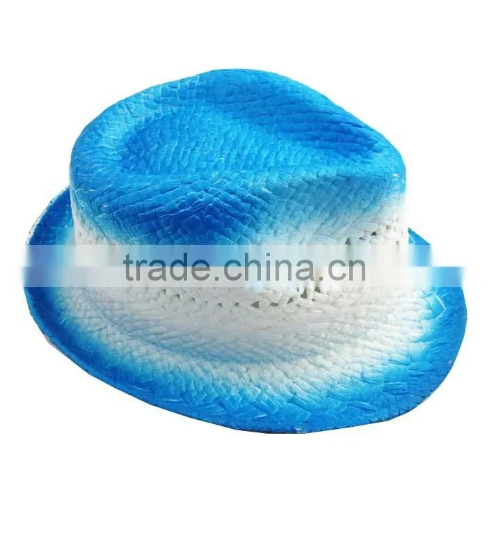 WLPROHAT06-03 100% PAPER STRAW FEDORA COWBOY HAT, COLOR SHADE HAT, CHILD HAT