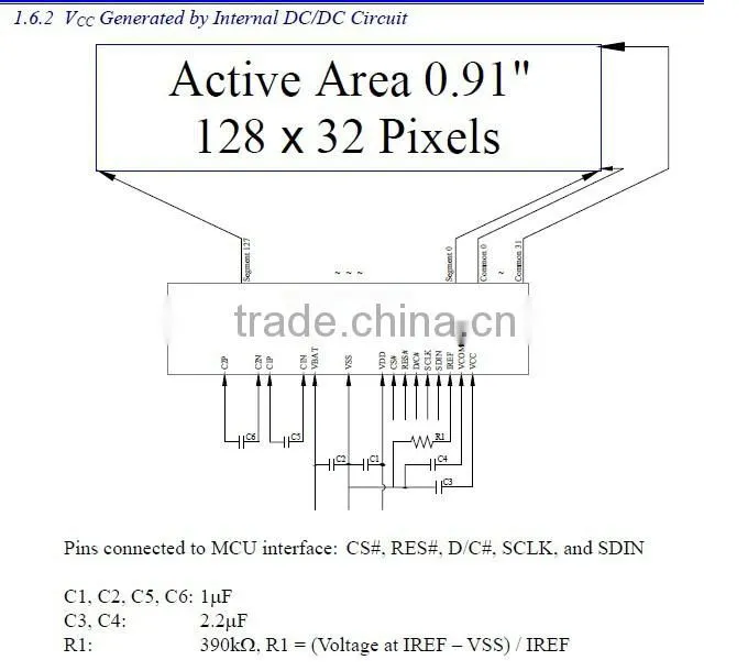 128 * 32 oled LCD 0.91 -inch LCD display module