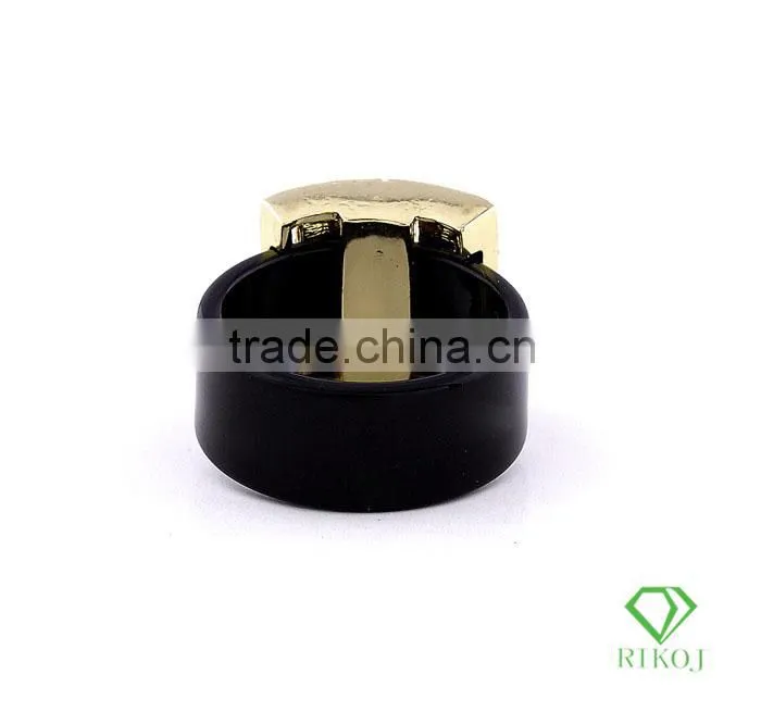 lady jewelry full crystal 18k gold plating black rings