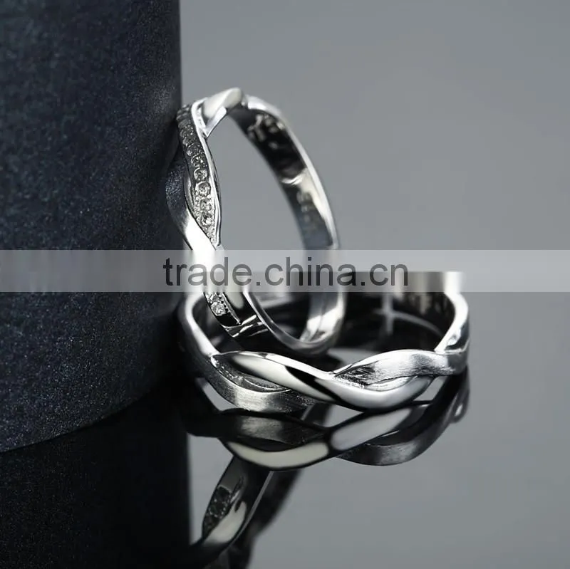loyal couple infinity symbol S925 Silver plain engagement couple rings
