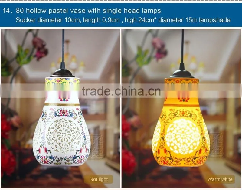 Jingdezhen Hollow Ceramic decorative hanging pendant light