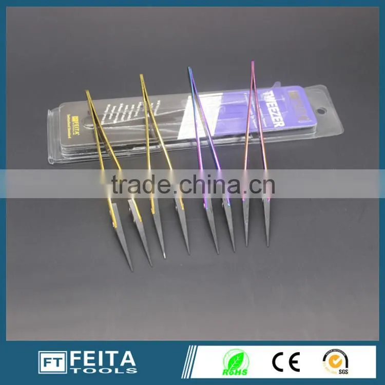 72MZ Handheld tools Pointed Black Tip Tweezers Colorful ESD Stainless Steel Ceramic Tweezers