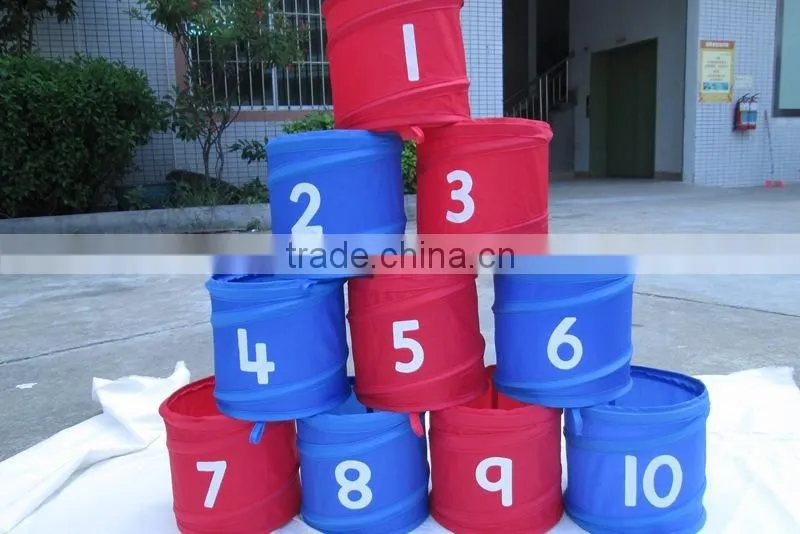 Portable receive barrels colored storage baskets