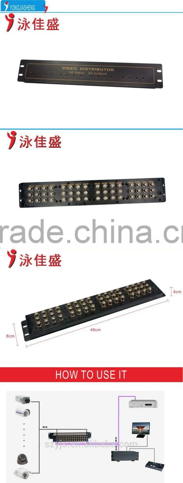 bnc video distributor safety system 16 Input 32 Output