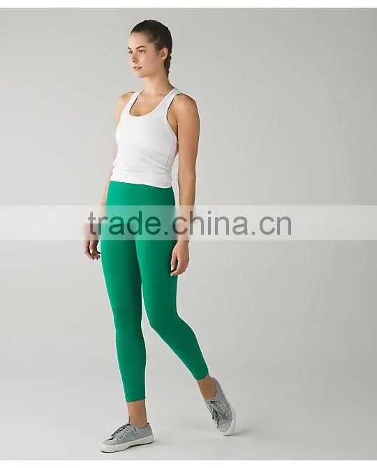 High waist green wholesale Yoga Pants for women fitness wear in 2016