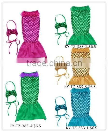2016 magic children clothes mermaid costume beach wear dress baby garment