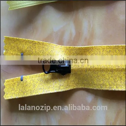 NO.5 Closed end pellet bagging used sparking yellow zipper