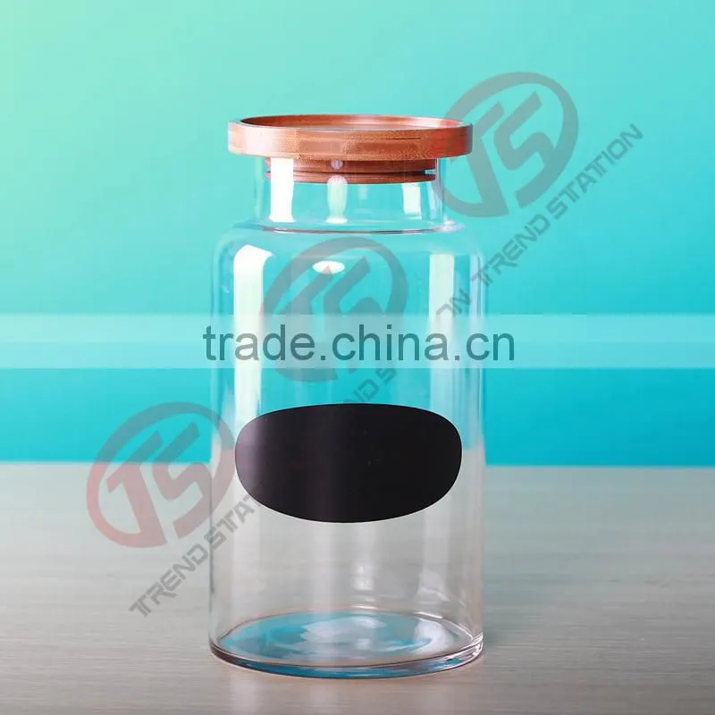 Hot sale glass jar with acacia wooden lids