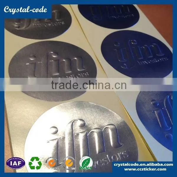 100% wood pulp Pantone color side cut clean varnishing aluminum foil sticker