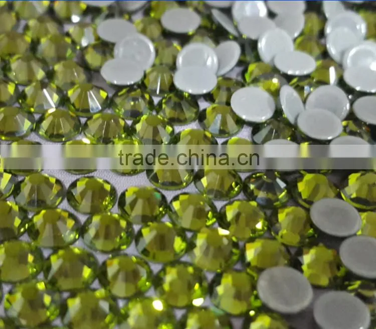 hot selling new quality ss20 olive color DMC hot fix stone with super shine