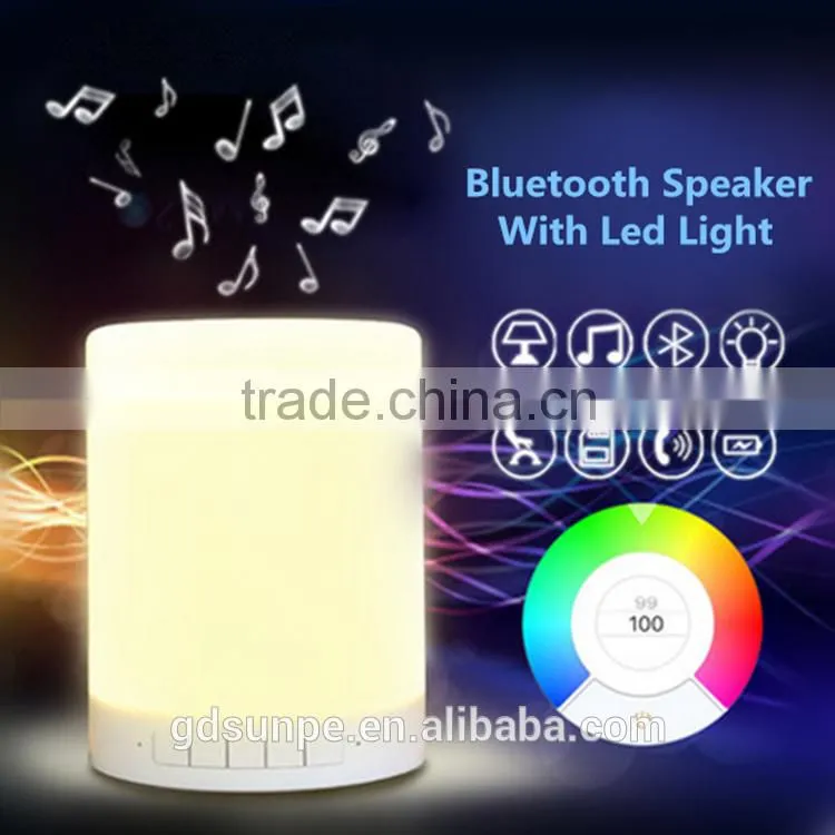 Portable Light Up Bluetooth Speaker With Led Light For Promotional Gift