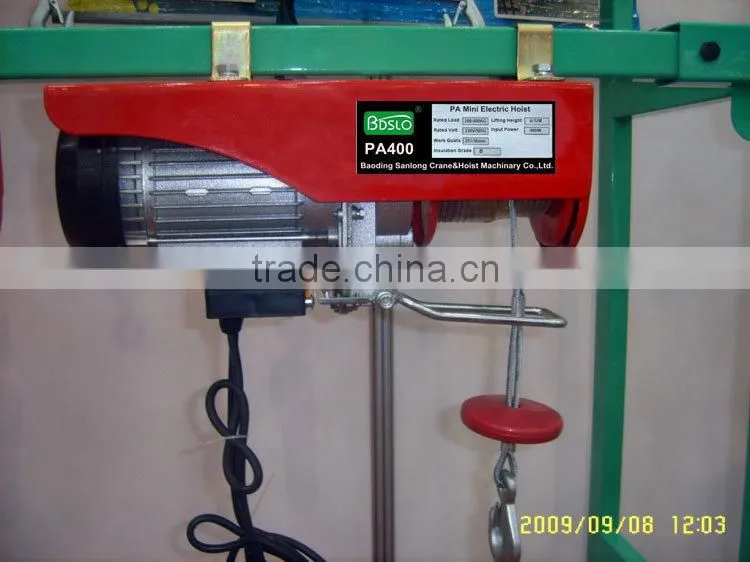 PA mini electric cable Hoist with double hooks