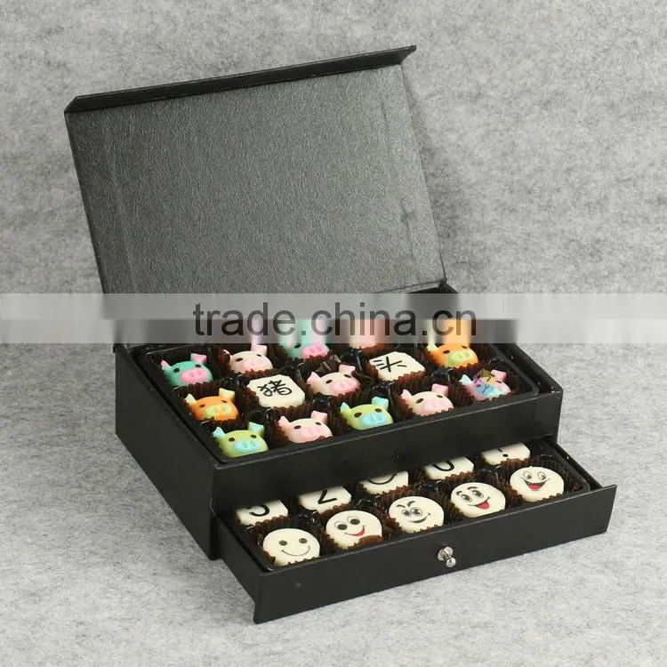 black sliding paper box for sweet