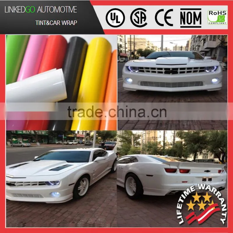 BEST Selling White Glossy vinyl sticker with 1.52*30m size car vinyl and air channel sticker from LinkedGo Manufacturer