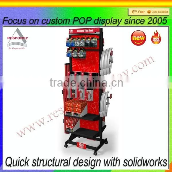 Rotating metal wire floor standing literature brochure display rack