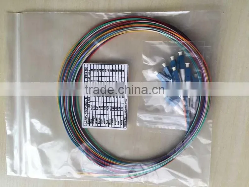 LC single-mode 12core 1.5m high ferrule colorful fiber optic bundle pigtail