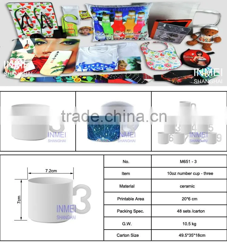 Cheap Nubmber mug cups, ceramic mug