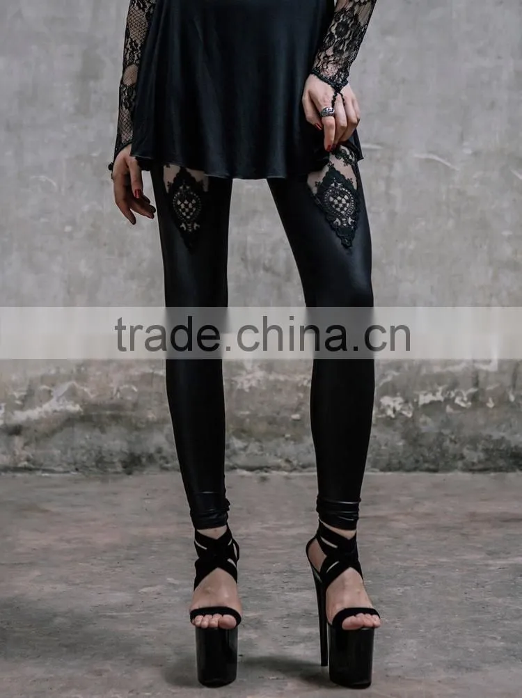 DEVIL FASHION 2015 latest gothic lace leggings PT011