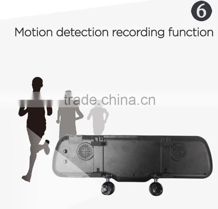 Bluetooth dual camera mirror car dash cam